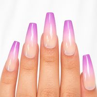 Ongles à presser dégradés effet ombré, forme ballerine, faux ongles brillants pour femmes, vente en gros pour salons, personnalisables