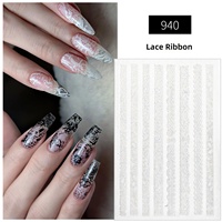 Autocollants 3D pour ongles TSZS, nouveau style, motif floral en dentelle, non toxiques, autocollants de transfert adhésifs pour la décoration des ongles DIY