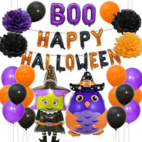 Halloween BOO lettre ballon ensemble citrouille noir hibou violet noir ballon ensemble vente en gros ballon jouet