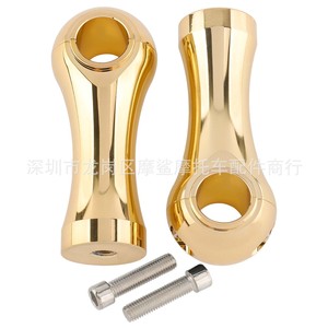 Clips de fixation pour guidon de moto, 32mm, 4 pouces, pour Harley Davidson, finition chromée noir et or - Product Image 3