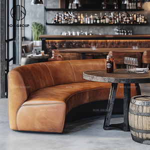 Nửa Vòng Tròn Vòng Gỗ Nhà Hàng Bảng Và Gian Hàng Sofa Đồ Nội Thất Thiết Lập Gian Hàng Chỗ Ngồi Cho Quán Cà Phê Quán Cà Phê - Product Image 3