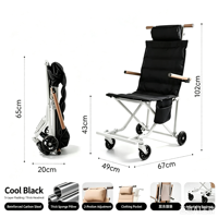 Fauteuil inclinable pliable portable avec cadre en acier carbone réglable, chaise longue à roulettes en tissu pour le camping et les voyages en famille