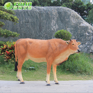 屋外等身大人工牛グラスファイバー牛樹脂動物園像像像装飾用ファームパーク景観装飾 - Product Image 4