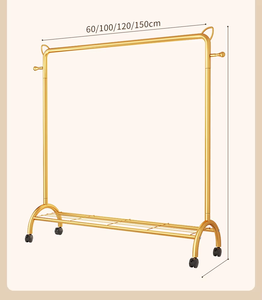 <span class=keywords><strong>Perchero</strong></span> de <span class=keywords><strong>Metal</strong></span> de un solo nivel, tendedero de suelo móvil Simple para dormitorio, sala de estar, almacenamiento de varillas para el hogar, organizador de ropa - Product Image 5