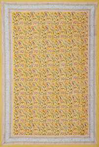 ผ้าปูโต๊ะผ้าลินินสำหรับงานแต่งงานผ้าคลุมโต๊ะทรงสี่เหลี่ยมผืนผ้าพิมพ์ลายบล็อกด้วยมือจากอินเดีย - Product Image 3