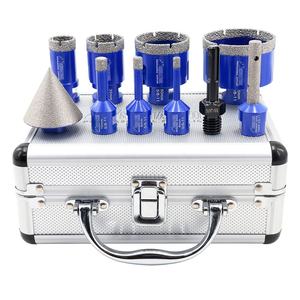 مجموعة من 10 قطع لحفر الماس بـ 10 ثقوب مقاس 5/8 بوصة-11 بأحجام <span class=keywords><strong>6</strong></span>/8/10/25/35/50/65 ملم ولقمة طحن إصبعية 10 ملم ولقمة تشطيب حواف 2 بوصة - Product Image 2