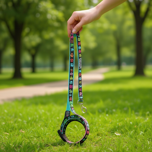Guinzaglio per cani Yommy Pet 30-45 cm con design colorato a impronte di zampa - Product Image 3