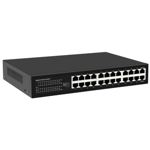Conmutador de red de 24 puertos, conmutador de red completo Gigabit blanco metálico para juegos - Product Image 4