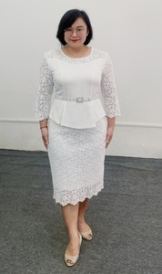 Traje Formal de Dos Piezas para Mujer, Talla Grande, Brocado Africano Elegante, Cuello Cuadrado, Ecológico, Transpirable, para Iglesia y Eventos - Product Image 2