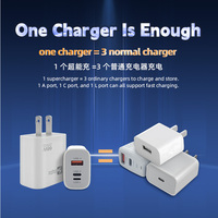 Cargador GaN de 66W con QC3.0 y PD, Carga Rápida, Resistente al Fuego, Enchufe Estadounidense, Compatible con Laptops y Teléfonos Móviles