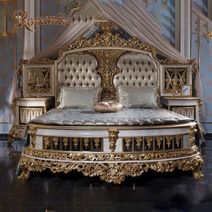 Thổ Nhĩ Kỳ Hoàng Gia phong cách phòng ngủ sang trọng đồ nội thất thiết lập Chất lượng cao thanh lịch rắn gỗ mềm tựa đầu giường Vua kích thước giường bán buôn - Product Image 2