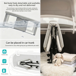 <span class=keywords><strong>Cuna</strong></span> Portátil Plegable para Bebé con Mosquitero, Inclinación Ajustable, <span class=keywords><strong>Cuna</strong></span> Multifuncional para Recién Nacido - Product Image 4