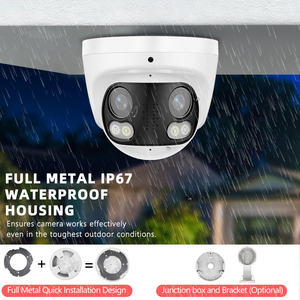 Cámara <span class=keywords><strong>IP</strong></span> de Seguridad Panorámica de 180 Grados 4K, Audio Bidireccional, NDAA, Totalmente Metálica, IP67, 8MP, Doble Lente, POE, Cámara <span class=keywords><strong>IP</strong></span> de Red - Product Image 3