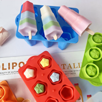 Moules à sucettes glacées pliables en silicone Star avec 50 bâtonnets en bois, moules à glaces maison pour enfants et tout-petits