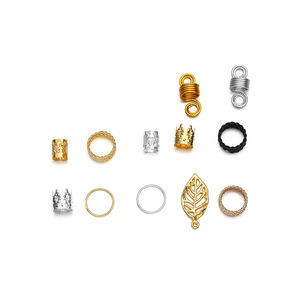 Accesorios para peinar el cabello DIY, juego de anillos de aleación con resorte, colores variados, unisex, uso diario - Product Image 2