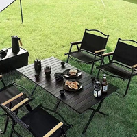 Table de camping pliante portable en acier allié léger, mobilier d'extérieur moderne, table de pique-nique pour pique-nique en plein air, barbecue, randonnée