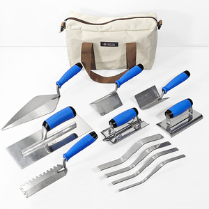 Juego de 12 Paletas de Acero Inoxidable con Mango de Plástico y Agarre Ergonómico para Enlucido y Albañilería - Product Image 1