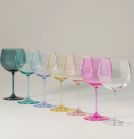 Verres à vin en cristal transparent de luxe, verrerie élégante pour la maison, le bar, le restaurant, les fêtes, verres à vin rouge pivoine