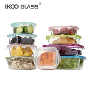 4 pcs sets 34oz glass meal prep glass lunch box set food container