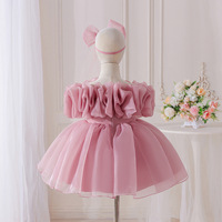 Robe d'été plissée sans manches en dentelle florale pour bébé fille, style princesse, ODM