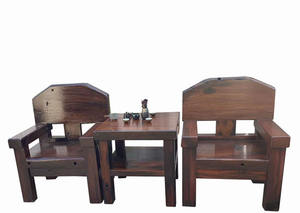 Fauteuil <span class=keywords><strong>en</strong></span> <span class=keywords><strong>bois</strong></span> massif de style ancien avec jointure à mortaise et tenon, mobilier de salon pour petit appartement - Product Image 2