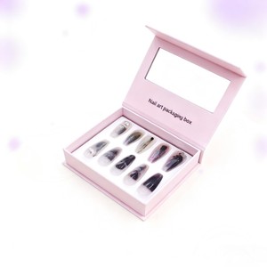 Boîte en papier personnalisée pour ongles avec fenêtre, impression numérique, boîte en papier pour ongles biodégradable, boîte en papier magnétique pour ongles - Product Image 4