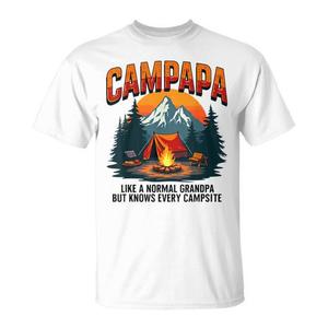 T-shirt da campeggio Campapa a maniche corte, girocollo unisex, stampa digitale, design outdoor - Product Image 1