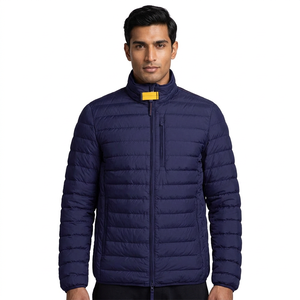 Chaquetas de Invierno para Hombre con Logotipo Personalizado, Chaqueta Acolchada Cálida con Estilo Casual Largo de Lona Sólida para Uso en Exteriores - Product Image 1