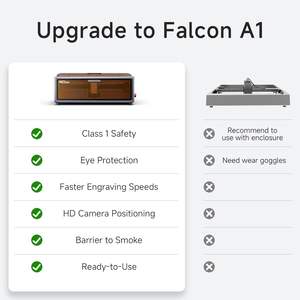 Grabador Láser Creality Falcon A1 de 10W con Cámara HD y Asistencia de Aire para Madera, Acrílico y Metal - Product Image 3