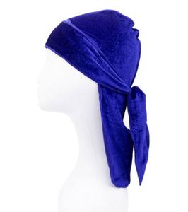 Velvet Durags Caps Wide Strap Headwraps Long Tail Turban Beanies for 360 Wave Kids Baby Size Multicoloured Promotion <b>Gifts</b> - Product Image 1