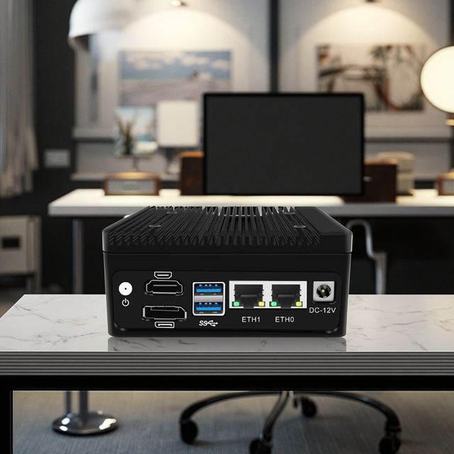 Partaker Fanless Mini PC 4*i226-V 2.5G LAN 12th Gen Alder Lake N100 Firewall Router DDR5 NVME SSD DP HD OPNsense PfSense