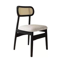 Chaise de salle à manger ergonomique de style nordique moderne avec dossier et coussin en éponge souple, structure en bois massif pour la maison, l'appartement, la salle de sport, l'entrepôt