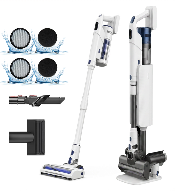 Auto Self Emptying Cordless Vacuum Cleaner 28KPA Suction Wireless Stick Vacuum with Dust Collection Dock Pet Hair Hardwood Floor