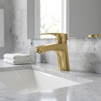 Mitigeur de lavabo thermostatique chaud/froid monotrou moderne avec poignée ajourée et cartouche céramique
