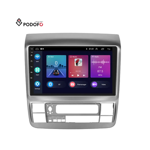 Autoradio Android Podofo 2 Din 9'' pour Toyota Alphard 10 Series 2003-2007, radio de voiture sans fil Carplay WIFI GPS BT Hifi FM RDS - Product Image 1