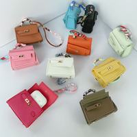 Мини-сумочка-брелок True Mini K Horizontal Bag с шарфом и роскошным мини-кошельком из микрофибры, портативный кошелек для монет, женская кожаная сумочка