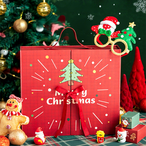 Kotak Kalender Hitung Mundur Natal Kustom dengan Pintu Ganda, Pita Satin, Desain Pohon, Kotak Kejutan Mainan, Grosir - Product Image 2