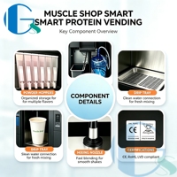 Distributeur automatique de poudre protéinée en libre-service avec mélange automatique et connexion Wi-Fi Cloud pour le fitness