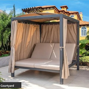 Furnitur mewah luar ruangan Modern untuk halaman, taman, Hotel, kolam, bahan logam, tempat tidur siang hari - Product Image 3