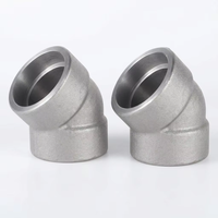 Raccord de tuyauterie forgé à 45 degrés en acier inoxydable SS304 de classe 3000, à soudure lisse, pour systèmes industriels haute pression