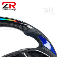 Volant de voiture sport en fibre de carbone personnalisé en cuir véritable avec LED RPM pour Chevrolet Camaro ZL1 SS LS RS 2SS Corvette C7 Z06