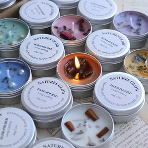 Wholesale Small Silver Jar Dried Flower Scented <b>Candles</b> Metal Tins Home Decor Handmade Ornament Gift Soy Wax Aromatherapy <b>Candle</b> - Product Image 4