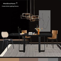 Luminaire suspendu LED en alliage d'acier inoxydable de style nordique postmoderne, utilisé pour les escaliers, les restaurants, les bars, éclairage d'ambiance