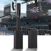DBK Système de sonorisation 1600W avec enceinte colonne large bande 6x5 pouces et double subwoofer 12 pouces pour concerts, églises, scènes, DJ et extérieur