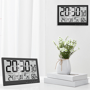EMAF Reloj de Pared con Calendario, Estación Meteorológica Digital, Temperatura y Humedad, Despertador, Dormitorio y Oficina, OEM - Product Image 2