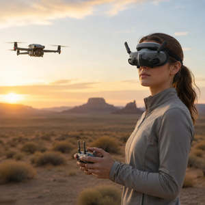 แว่นตา Goggles 3 สำหรับดูภาพทางอากาศ FPV ชุดหูฟังโดรน ระบบควบคุมการบิน วิดีโอฝึกอบรม การตรวจสอบ และการตั้งค่าชุดอุปกรณ์ - Product Image 1