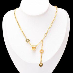 Moda taklit inci kolye titanyum çelik renk istinat Hollow uzun püskül kolye 18K altın kelebek kolye kadınlar için - Product Image 6