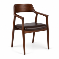 Chaise de salle à manger en bois avec siège rembourré, ton noyer, chaise d'appoint pour restaurant, café, salle à manger