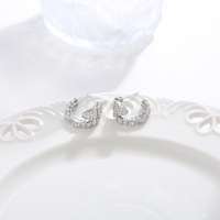Boucles d'oreilles clous Huggie Mylove personnalisées de luxe en laiton plaqué or 18 carats avec os de serpent et baguette CZ, pour femmes, tige en argent S925, vente en gros
