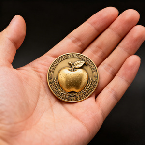 Monete Artigianali 3D in Metallo di Alta Qualità, All'ingrosso, in Lega di Zinco Stampata, Moneta da Collezione a Tema Cartoni Animati, Regalo, Moneta Personalizzata a Tema Frutta, Moneta Challenge Mela - Product Image 5